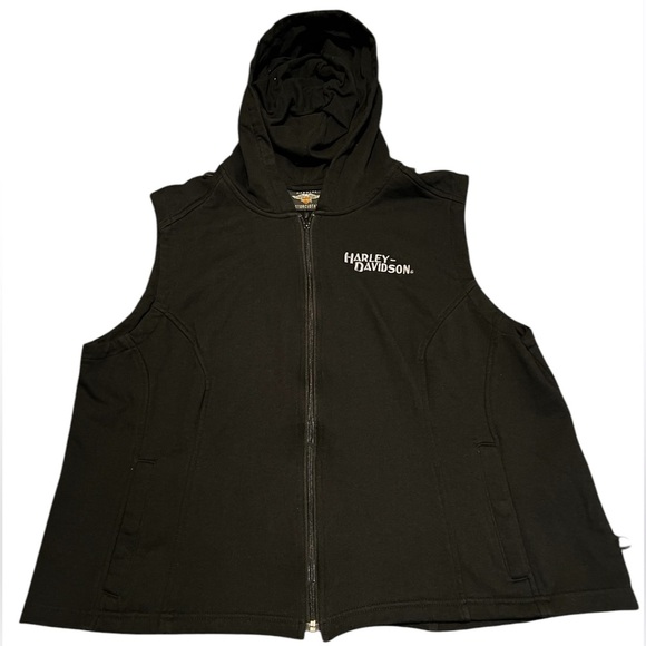 Women’s Harley Davidson Hooded Embroidered Vest - Picture 1 of 8